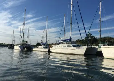 View down pontoon