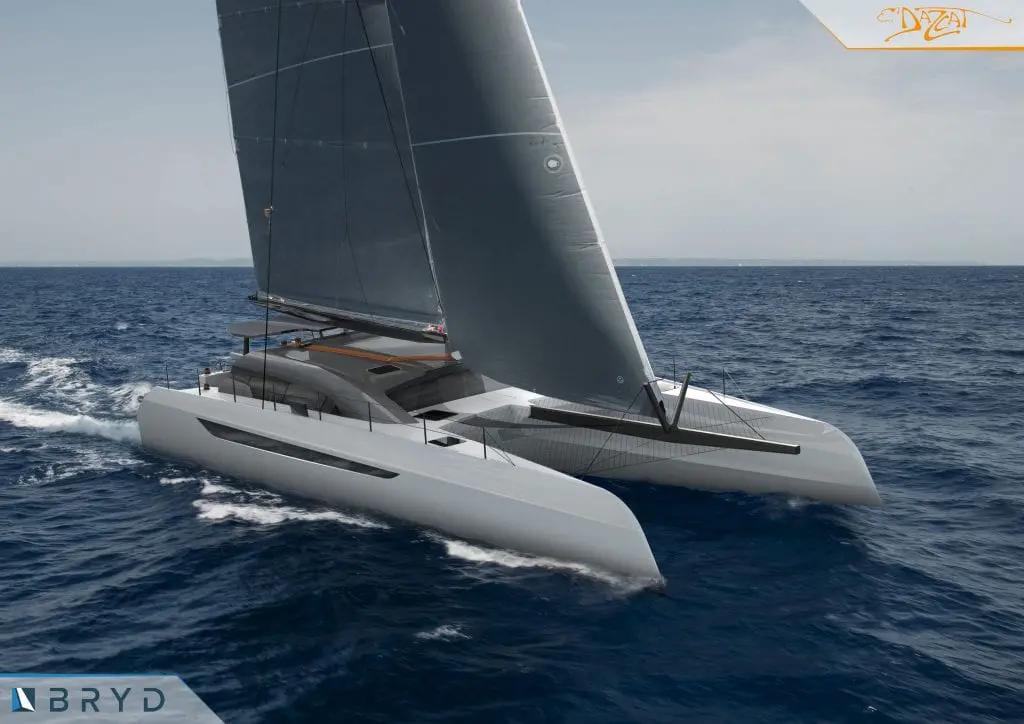 Dazcat 1895 render sailing dazcat 1895 racing cruising fast comfortable carbon lightweight stre