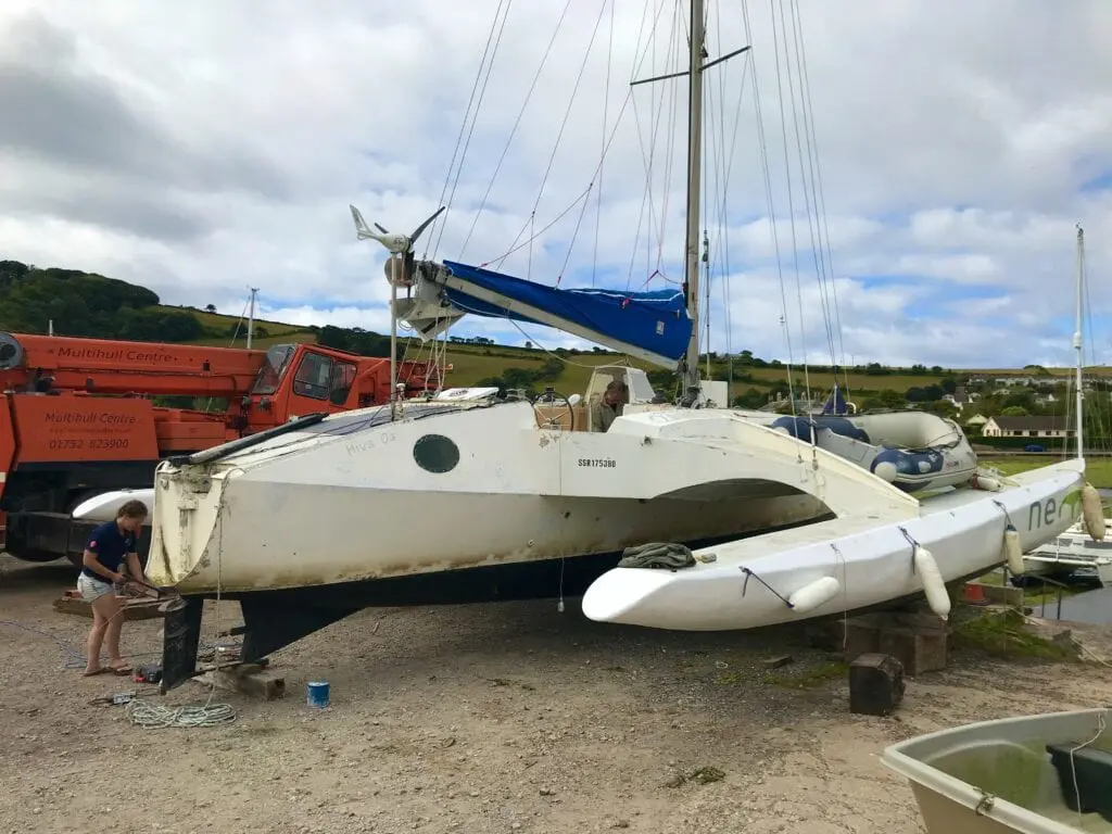 Trimaran nemo at multihull centre yard