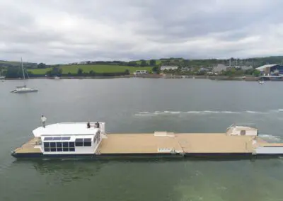 Aerial view Motorised pontoon for sale