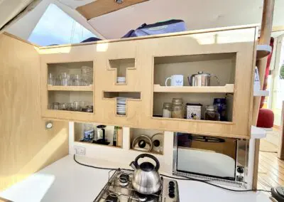 Woods Transit 11.6 'Echo' bright and practical galley with plenty of storage