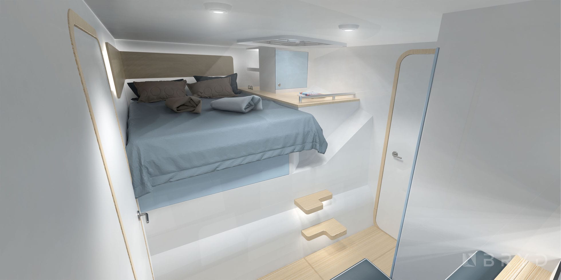 D1895 cabin option Dazcat 1895 fast comfortable safe cruising racing carbon lightweight catamaran