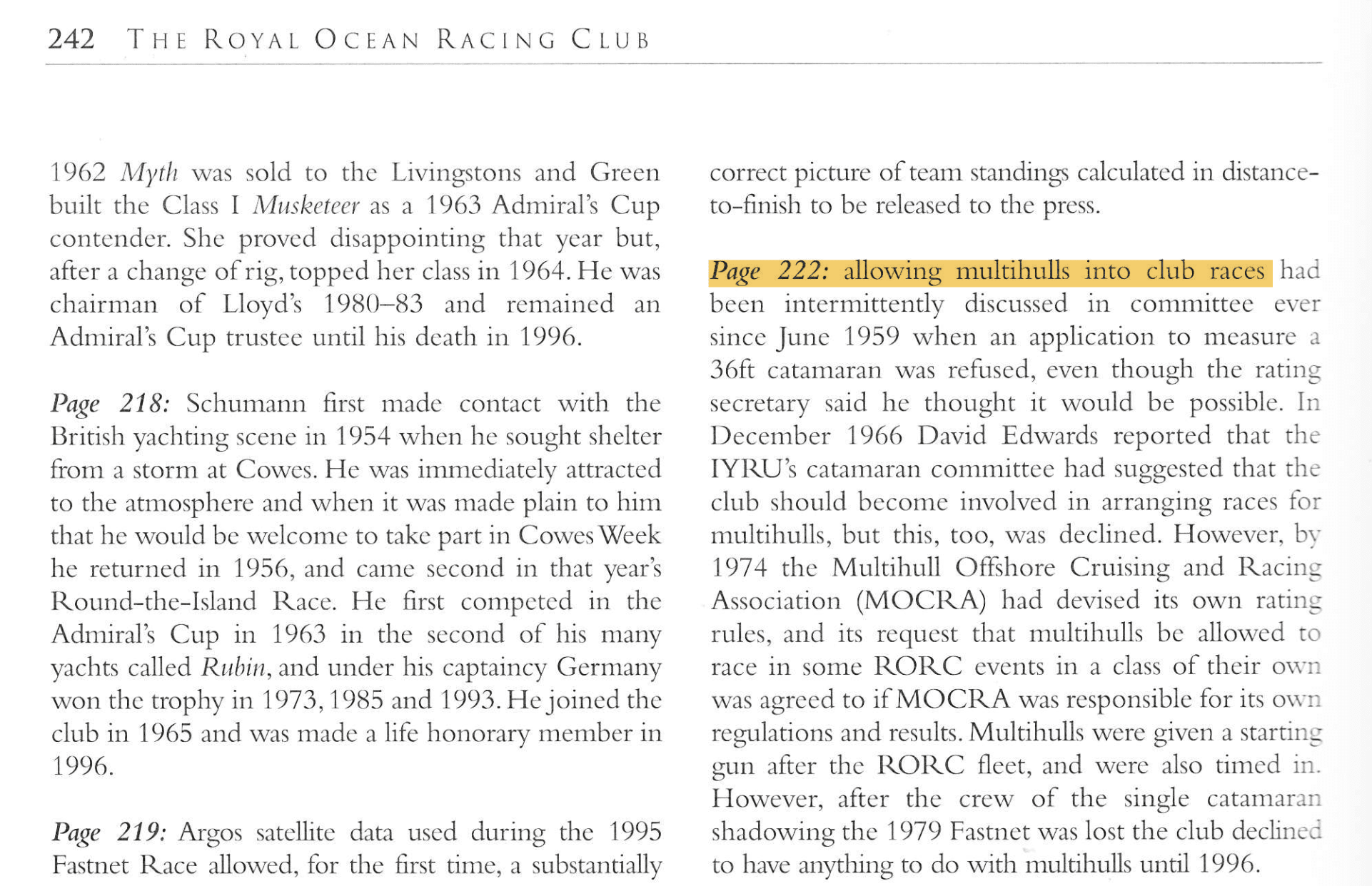 extract from Ian Dear's book "The Royal Ocean Racing Club -The First 75 Years"