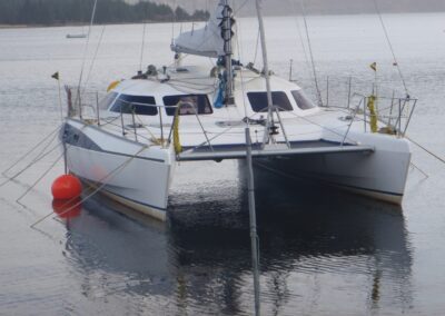 Shuttleworth Ocean Cheetah catamaran on mooring