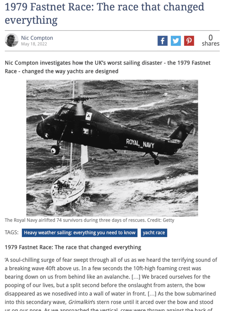 Yachting Monthly write up of the 1979 Fastnet disaster