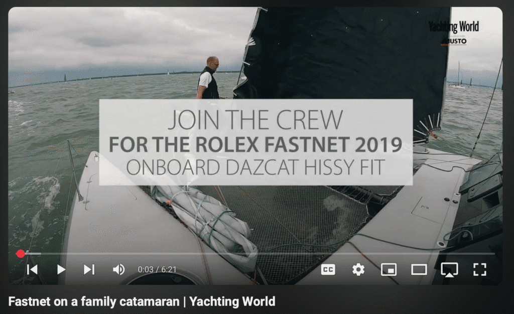 Yachting World video of the 2019 Fastnet on board D1495 Hissy Fit