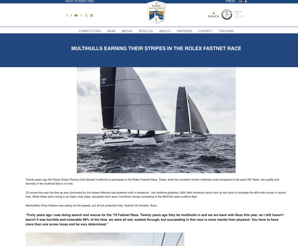 RORC write up of the Dazcat 2019 Fastnet